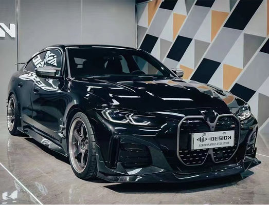 Para el BMW I4 Kit de cuerpo de fibra de carbono I4 Kit de cuerpo de fibra de carbono de la cara del labio difusor spoiler del lado de la falda Hood I4