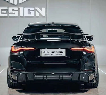 Para el BMW I4 Kit de cuerpo de fibra de carbono I4 Kit de cuerpo de fibra de carbono de la cara del labio difusor spoiler del lado de la falda Hood I4