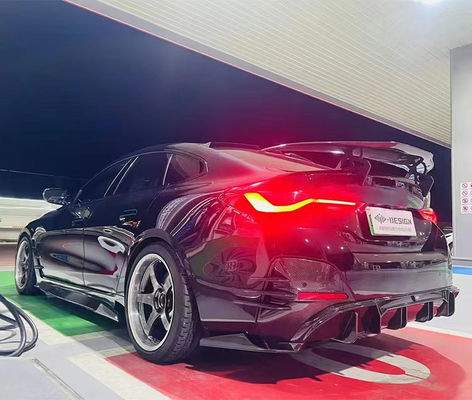 Para el BMW I4 Kit de cuerpo de fibra de carbono I4 Kit de cuerpo de fibra de carbono de la cara del labio difusor spoiler del lado de la falda Hood I4