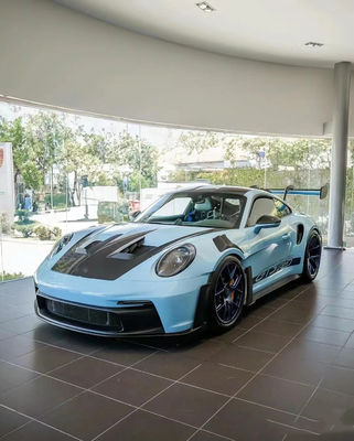 Blue Porsche Body Kit 992 GT3RS estilo de capó de fibra de carbono seco