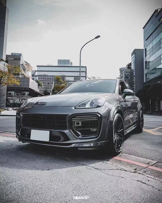Cayenne Porsche Body Kit Difusor de labios delanteros de fibra de carbono seco estilo MTR