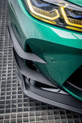 Para el BMW G80 G82 M3 M4 Kit de cuerpo de fibra de carbono G80 G82 M3 M4 Modernizado AE Estilo Frente Difusor de labio Spoiler de la falda lateral