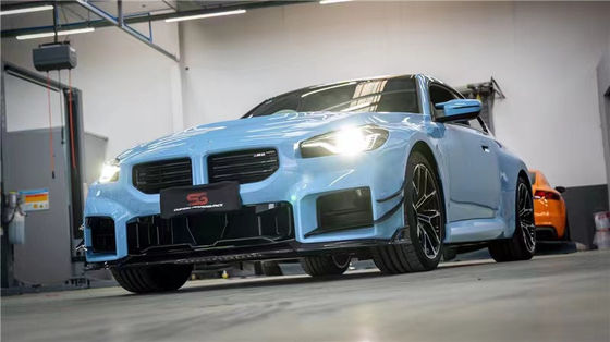 Para BMW M2 G87 Kit de cuerpo de fibra de carbono M2 G87 Moderado AE Estilo Fibra de carbono delantero de labio difusor de spoiler