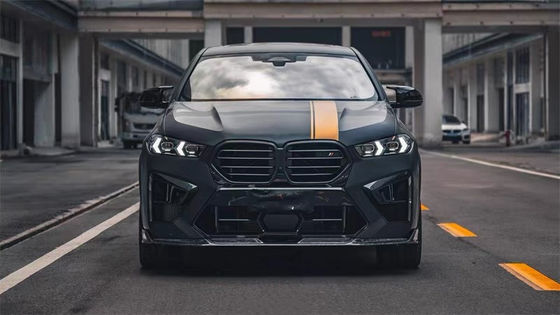Para el BMW X5M X6M Kit de cuerpo de fibra de carbono X5M X6M Fibra de carbono delantera de labio difusor spoiler de la falda lateral