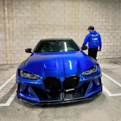 4 Coupé Bmw M3 Carrocería Kit Azul Reemplazar Frente GEEX Estilo Frente Parche de protección