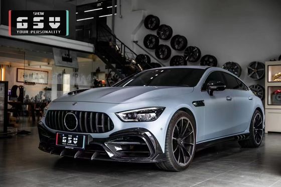 Para el Mercedes AMG GT50 53 63 Fibra de carbono Kit de carrocería AMG GT50 53 63 Actualizado Top Style Fibra de carbono delantera de labio difusor spoiler