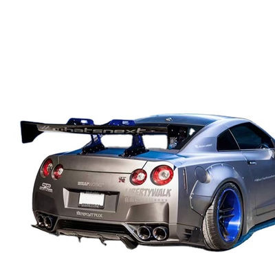 Silver GTR Nissan Body Kit LB Style Spoiler Coche de pato cola aletas de cuerpo Kit Spoiler