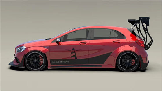 Para el Mercedes AMG A45 Kit de carrocería de fibra de carbono A45 mejorado de estilo superior Kit de carrocería ancho de la pala delantera del difusor