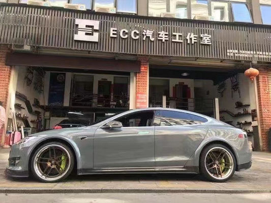 Venta del kit de cuerpo de fibra de carbono del modelo S para el modelo S Wide Bodyki de fibra de carbono delantera de la pala trasera del difusor Spoiler
