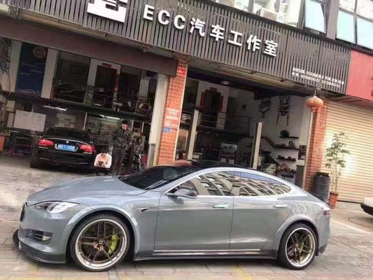 Venta del kit de cuerpo de fibra de carbono del modelo S para el modelo S Wide Bodyki de fibra de carbono delantera de la pala trasera del difusor Spoiler