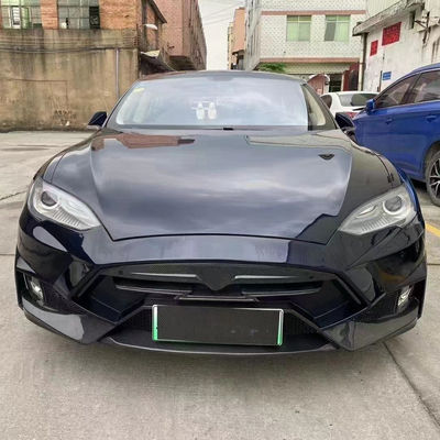 Venta de Model S Kit de cuerpo de fibra de carbono delantero y trasero parachoques faldas laterales Spoiler para Tesla Model S