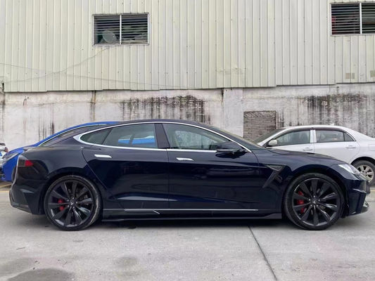 Venta de Model S Kit de cuerpo de fibra de carbono delantero y trasero parachoques faldas laterales Spoiler para Tesla Model S