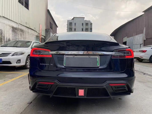 Venta de Model S Kit de cuerpo de fibra de carbono delantero y trasero parachoques faldas laterales Spoiler para Tesla Model S