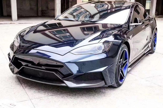 Venta de Model S Kit de cuerpo de fibra de carbono delantero y trasero parachoques faldas laterales Spoiler para Tesla Model S