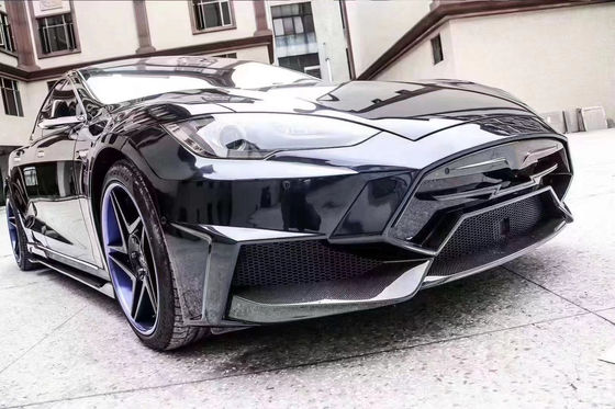 Venta de Model S Kit de cuerpo de fibra de carbono delantero y trasero parachoques faldas laterales Spoiler para Tesla Model S