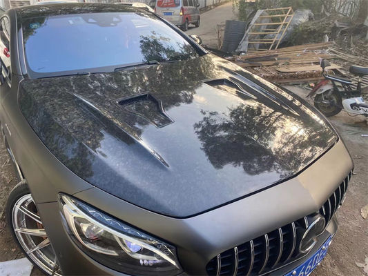 Para el Benz W217 Clase S Coupe Capa de fibra de carbono Curso W217 Capa de máquina de estilo MSY mejorada