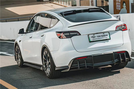 Repuestos de automóviles para Tesla MODELO Y Kit de cuerpo de fibra de carbono MODELO Y Kit mejorado de cara de la pala del difusor de fibra de carbono al estilo MIW