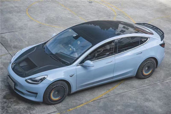 146cm Modelo 3 Kit de cuerpo de Tesla Capó de plástico transparente de fibra de carbono