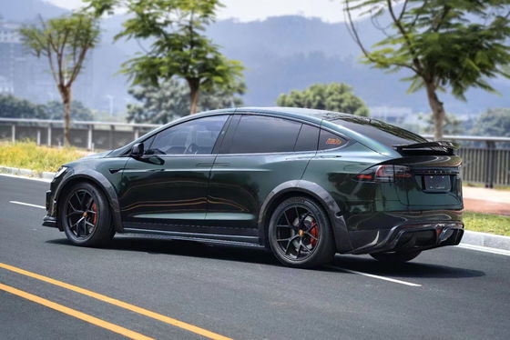 CMST Tesla Modelo X Kit de cuerpo verde oscuro Kit de cuerpo ancho de Tesla 2023 Difusor de labio frontal