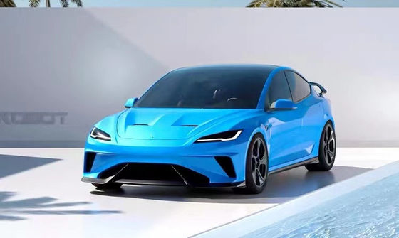 2024 Reparación Kit de carrocería de Tesla Fibra de carbono Modelo 3 Spoiler Robot Estilo Frente y parachoques traseros