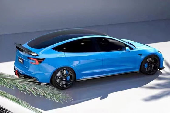 2024 Reparación Kit de carrocería de Tesla Fibra de carbono Modelo 3 Spoiler Robot Estilo Frente y parachoques traseros