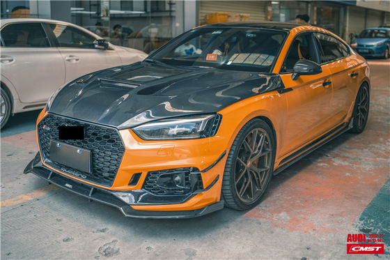 Repuestos de automóviles para Audi A5 S5 RS5 Capó de fibra de carbono A5 S5 RS5 Modernizado Capó de estilo transparente Portón del motor