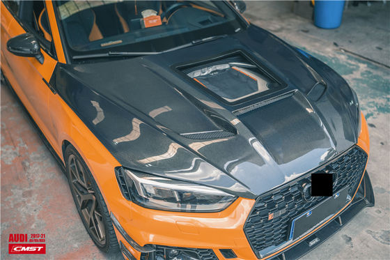 Repuestos de automóviles para Audi A5 S5 RS5 Capó de fibra de carbono A5 S5 RS5 Modernizado Capó de estilo transparente Portón del motor