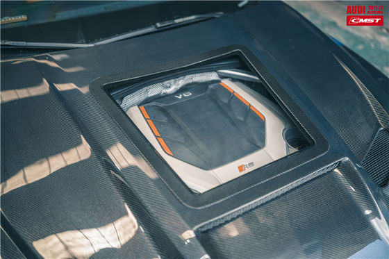 Repuestos de automóviles para Audi A5 S5 RS5 Capó de fibra de carbono A5 S5 RS5 Modernizado Capó de estilo transparente Portón del motor