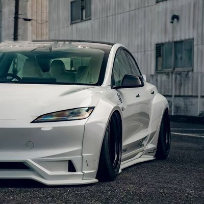 2020- Kit de cuerpo de Tesla Resina Fibra LB Estilo Tesla Modelo 3 Spoiler Difusor de labios delantero