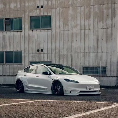 2020- Kit de cuerpo de Tesla Resina Fibra LB Estilo Tesla Modelo 3 Spoiler Difusor de labios delantero