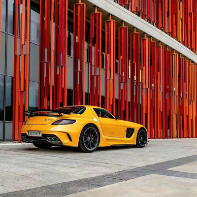 Para Mercedes SLS R197 Carrocería de Fibra de Carbono SLS Actualizaciones Serie Negra Estilo delantero y trasero Bumper Spoiler Hood