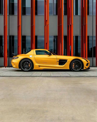 Para Mercedes SLS R197 Carrocería de Fibra de Carbono SLS Actualizaciones Serie Negra Estilo delantero y trasero Bumper Spoiler Hood