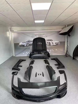 Para Mercedes SLS R197 Carrocería de Fibra de Carbono SLS Actualizaciones Serie Negra Estilo delantero y trasero Bumper Spoiler Hood
