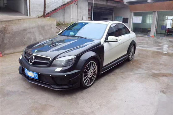 Para Mercedes W204 C63 Kit de carrocería W204 Serie Negra mejorada de estilo delantero y trasero Bumper Hood Widebody Kit