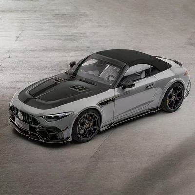 para Mercedes SL63 Kit de cuerpo de fibra de carbono SL63 Moderado estilo MSY difusor de labios delanteros de fibra de carbono